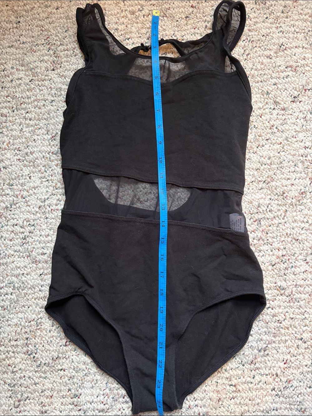 Women's Black Mesh-Panel One-Piece leotard
